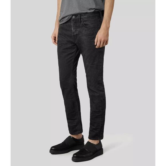 All Saints Other - All Saints Men's Pistol Slim Fit Jeans Button Fly Black Fume Size 30x30